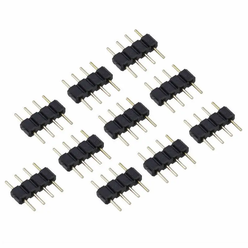 50Pcs 4 Pin Rgb Led Strip Male Plug Adapter Connector for 3528 5050 Strip Light