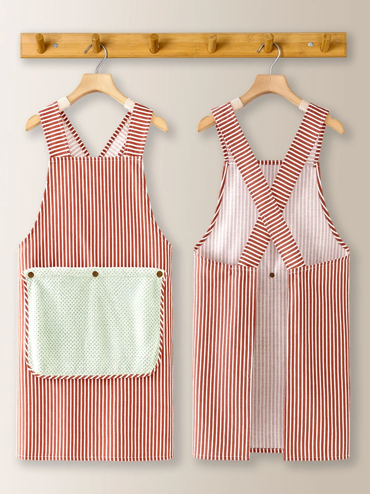 

New Women's Apron 2026 Home Kitchen Workwear Handkerchief Cotton Fabric Unfastened Breathable Waist Apron for Cooking