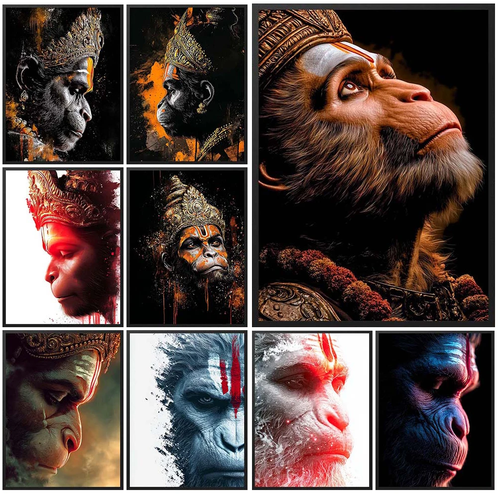 

Hinduism Hanuman Hindu Religion Vayu's Son Poster Wall Pictures For Church Home Decor Wall Art Canvas Painting Unframed