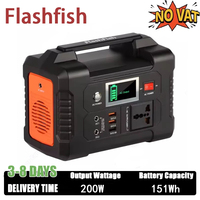 FF Flashfish E200 Portable Power Station 200W Solar Generator 151WH Battery AC DC Outdoor Camera Drone Power Supply Solar Charge