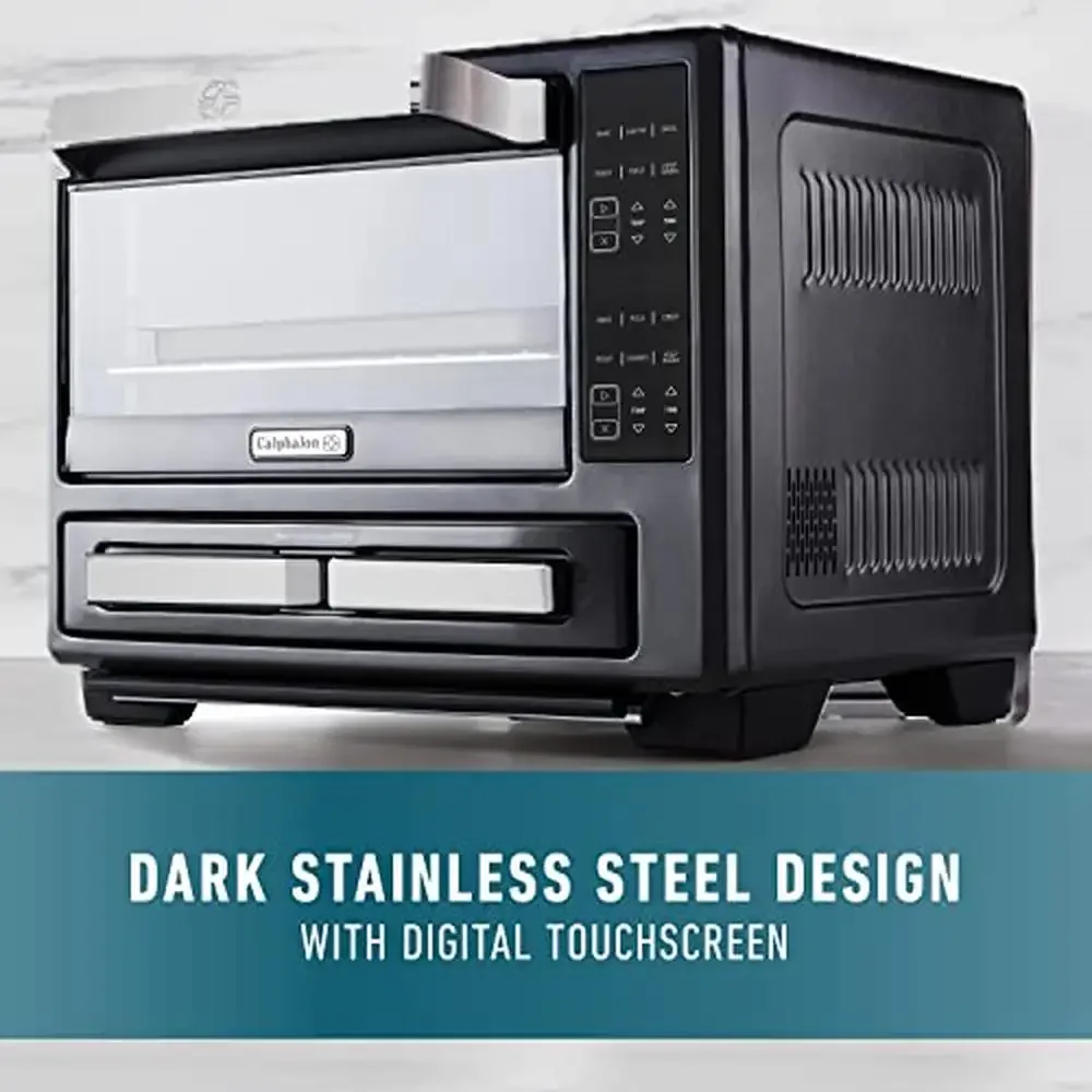 فرن محمصة قلي هوائي 12 في 1 مع منطقة مزدوجة 12 بوصة درج بيتزا كومبو وظائف الطبخ الدقيقة تكنولوجيا الحرارة الحرارية التوربينية