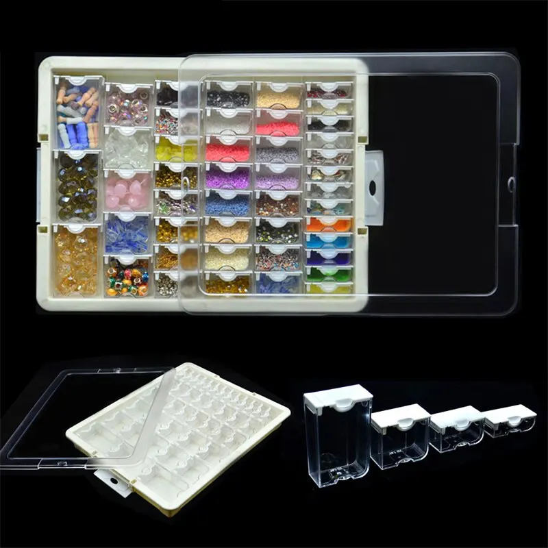 

78/50 Grid Diamond Painting Mosaic Tool Accessories Plaid Jewelry Drill Container for Diamond Embroidery Transparent Storage Box