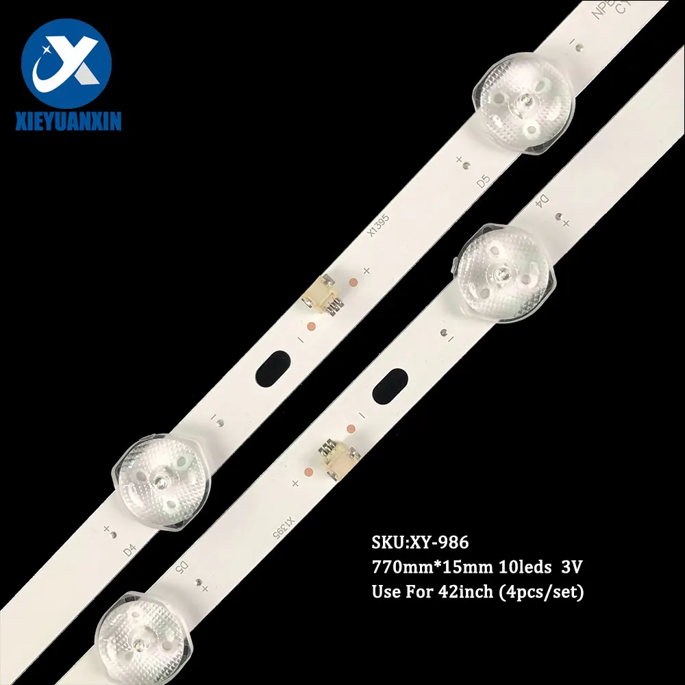 Barra de retroiluminación led, accesorio para CY-42-4X10-0427 de 42 "10led 8D42-DNDL-M7410C NPB12D770103BL041-001H 0842C4X10-770-M15, 770mm, 4 unidades/juego