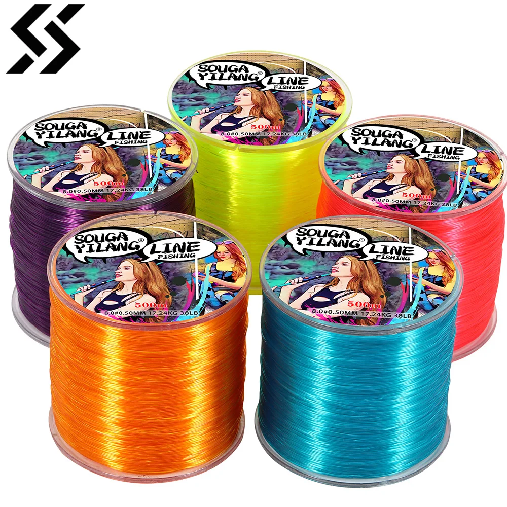 Sougayilang-sedal de pesca de nailon, 100m, 500m, monofilamento japonés súper fuerte, línea principal de pesca para agua de mar, pesca en agua dulce