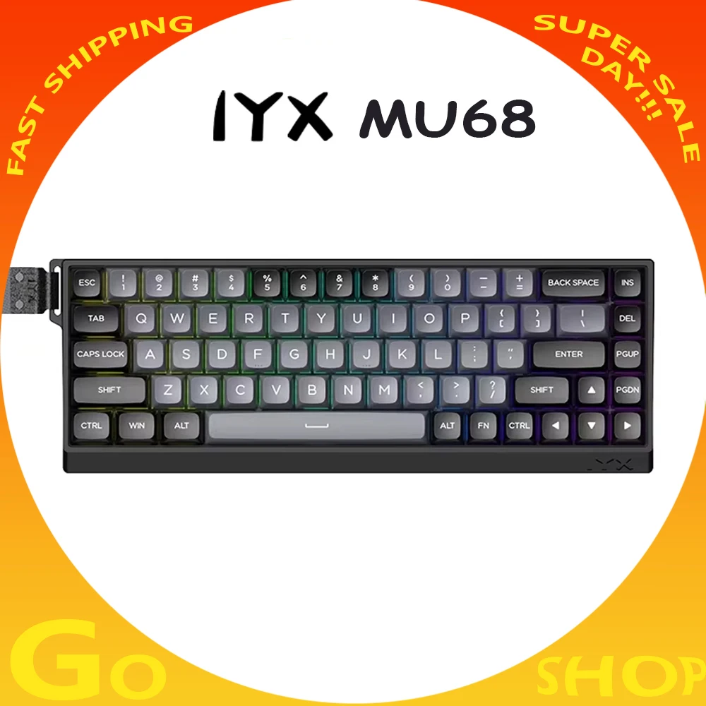 

IYX MU68 Mechanical Keyboard Magnetic Switch Aluminum Alloy 8000Hz Quick Trigger RGB Gaming Keyboard Hot Swap Pc Gamer Gifts