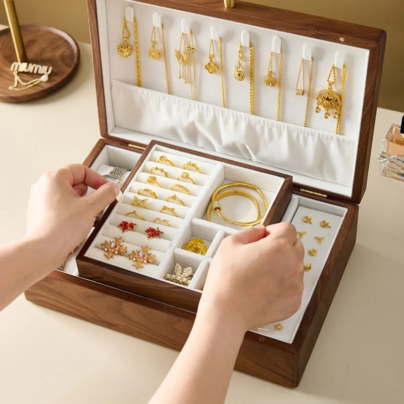 Retro Jewelry Storage Box Desktop Jewellery Organizer Case Watches Bracelet Display Cases Necklace Ornament Displays Boxes