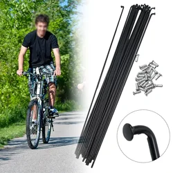 24pcs Bicycle Spoke 255MM 275MM 289MM MTB Bike Steel SPOKES AND NIPPLES For Rim Size 27.5 / 26 / 29 Inch Bikes