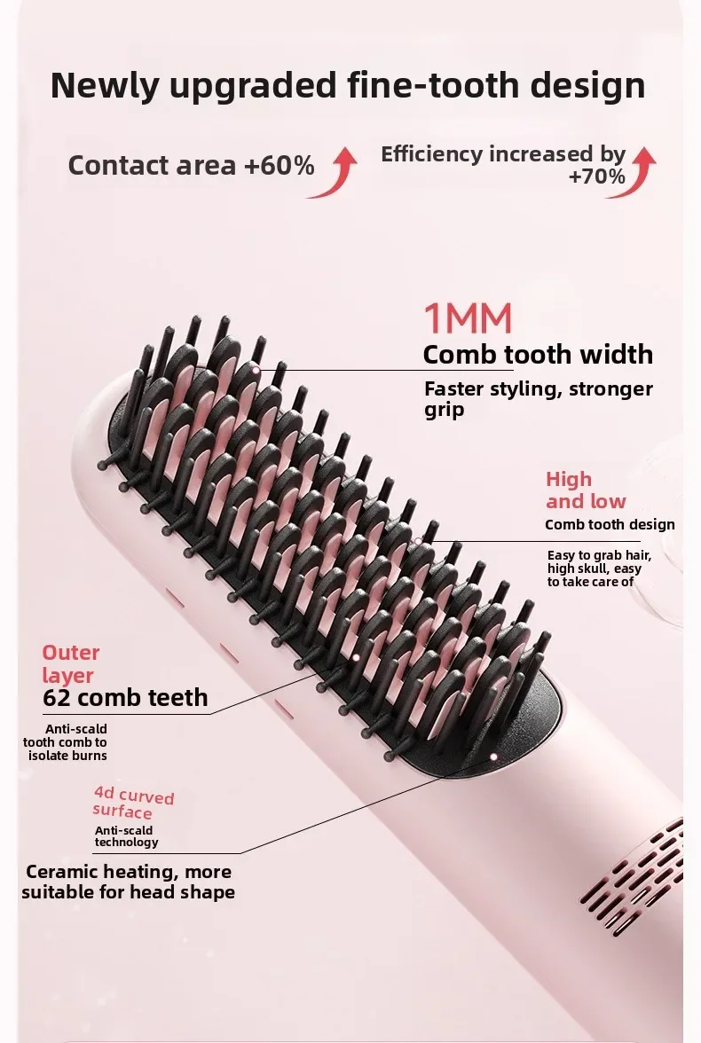 

Bestseller Cold Air Comb Wireless Charging Hair Straightener Negative Ion Non-hair Straightener Dual-purpose Hair Straighten