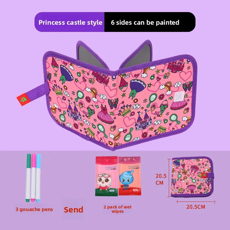 Small 6 Page Early Education Blackboard Watercolor Pen Drawing Board Portable Graffiti Board Painting Board Factory