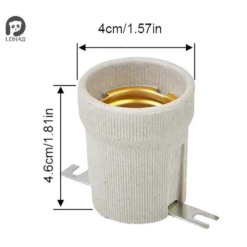 1Pc Lamp Base E27 Vintage Ceramic Lamp Fittings Socket Lamp Base Holder Accessory Fixing Bracket Large Screw Cap 250V 4A