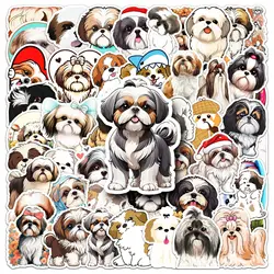 50pcs Cute Shih Tzu Dog Waterproof Removable Stickers for Laptop Phone
