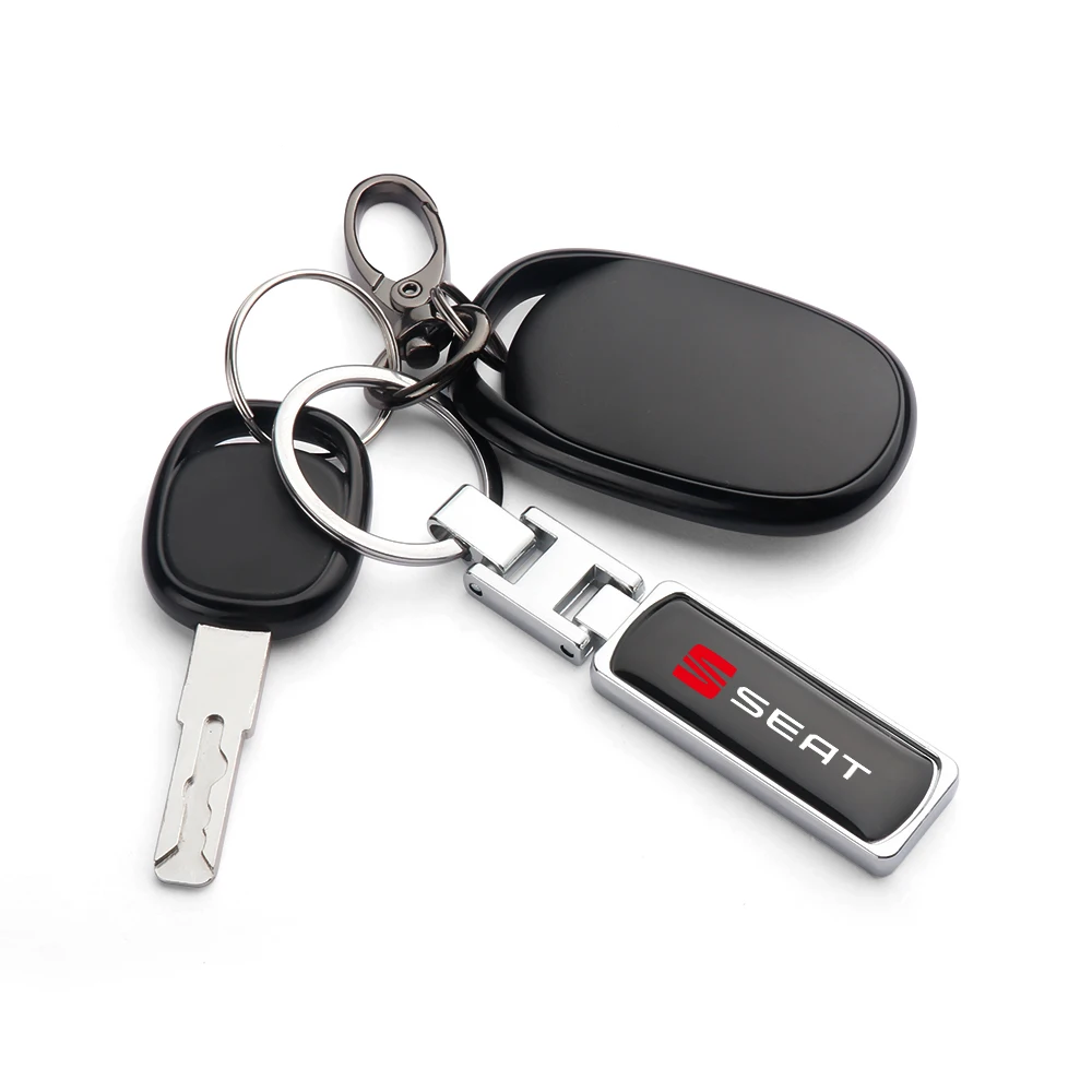 For SEAT Key Chain Logo Cupra Ateca Ibiza 6j 6f Leon Mk2 FR Cordoba Exeo Arona Toledo Car Styling Metal Leather Keyring Keychain