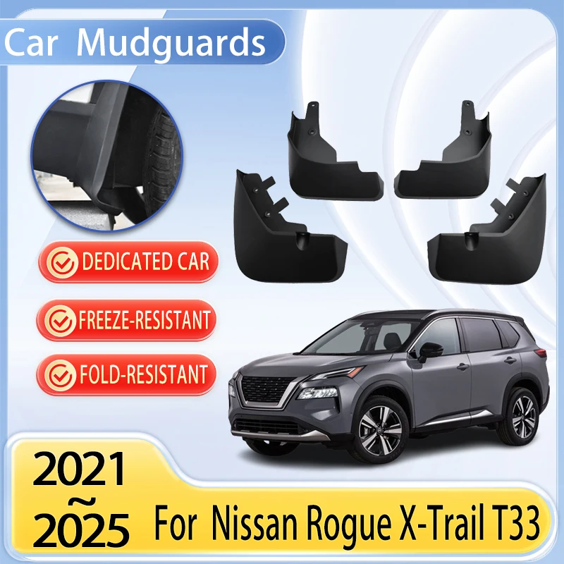 

Car Mudguards Parts For Nissan Rogue XTrail T33 MK3 2021~2025 Mudflaps Tool Splash Fender Flare Cover Guard Auto Mud Accessories