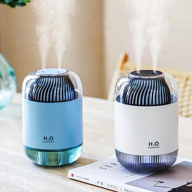 

3600mAh Rechargeable Battery Operated Air Humidifier 1000ML Large Capacity Dual Nozzle Heavy Fog USB Portable Aroma Diffuser