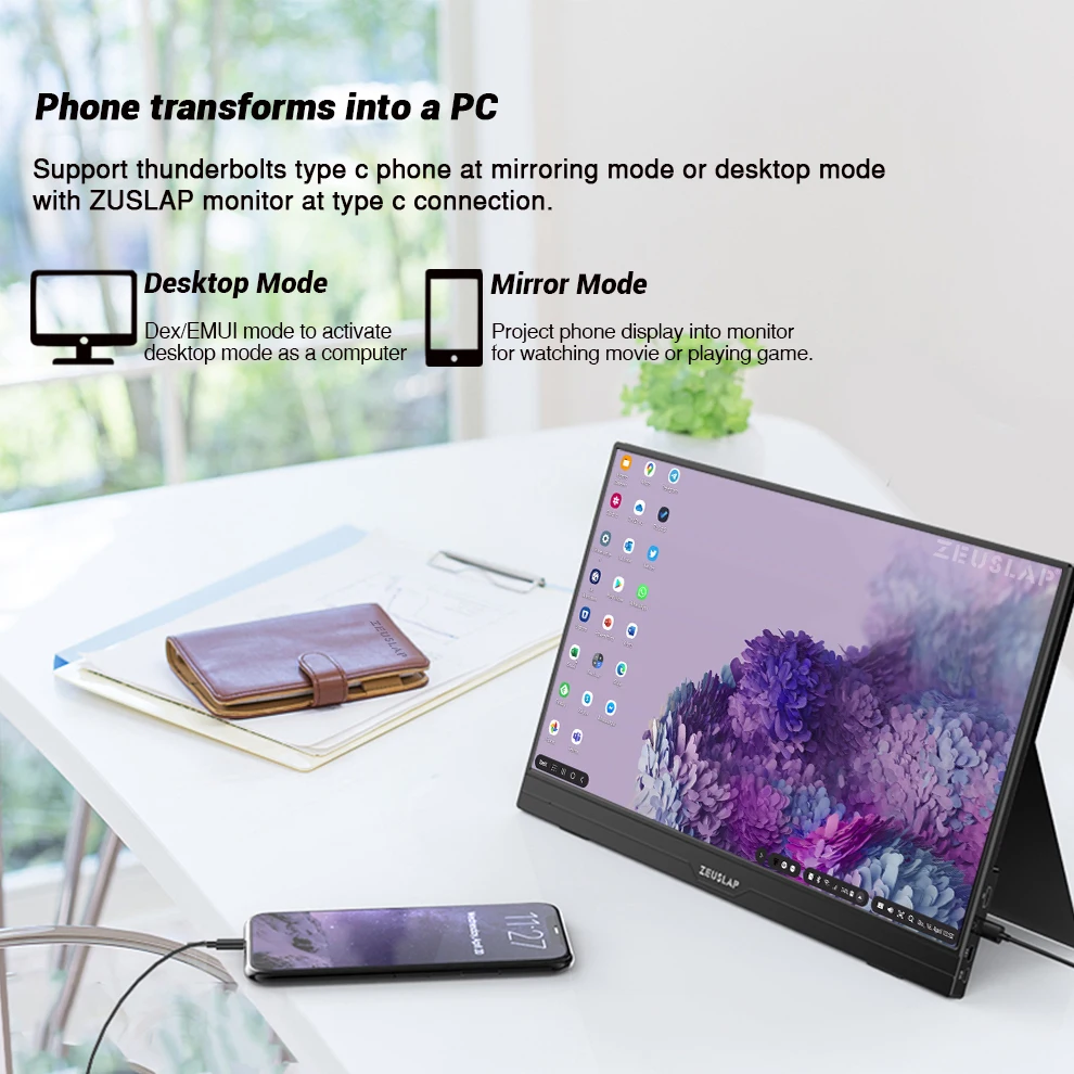 Picture 4: ZEUSLAP Portable Monitor Ultrathin 15.6inch touch/non touch 1080P FHD HDR IPS USB-C for laptop phone xbox cctv camera PS4 PS5