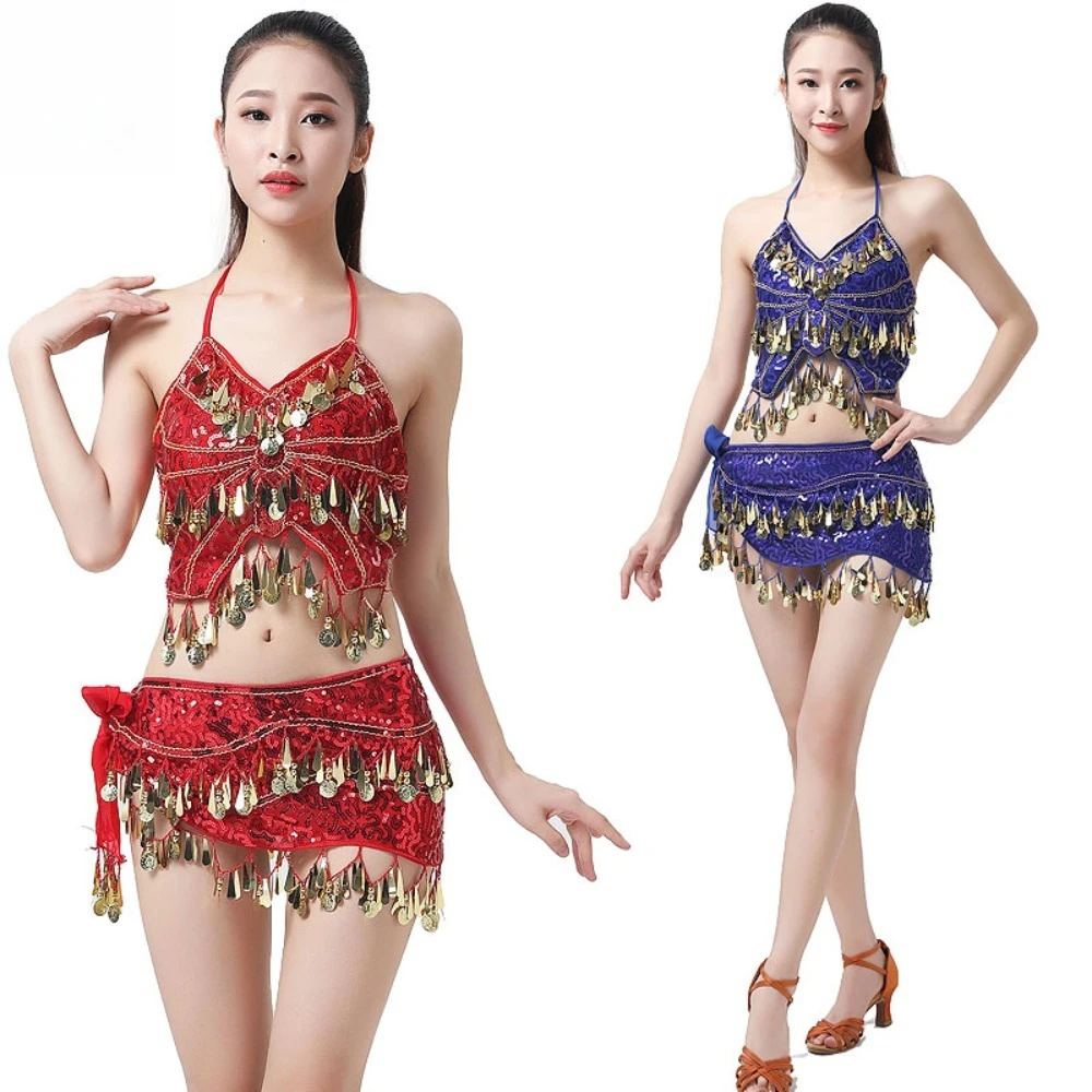 

Sexy Sequin Belly Dance Skirt Fringe Tassel Stage Performance Costume Pole Dancewear Sparkly Club Party Mini Skirt Bottoms