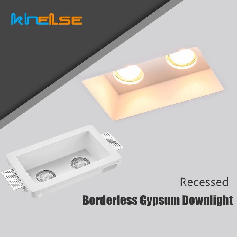 

Modern Borderless Gypsum Downlight LED Ceiling Lamp Round Square For Living Room Aisle GU10 Recessed Anti-Glare Plaster Light