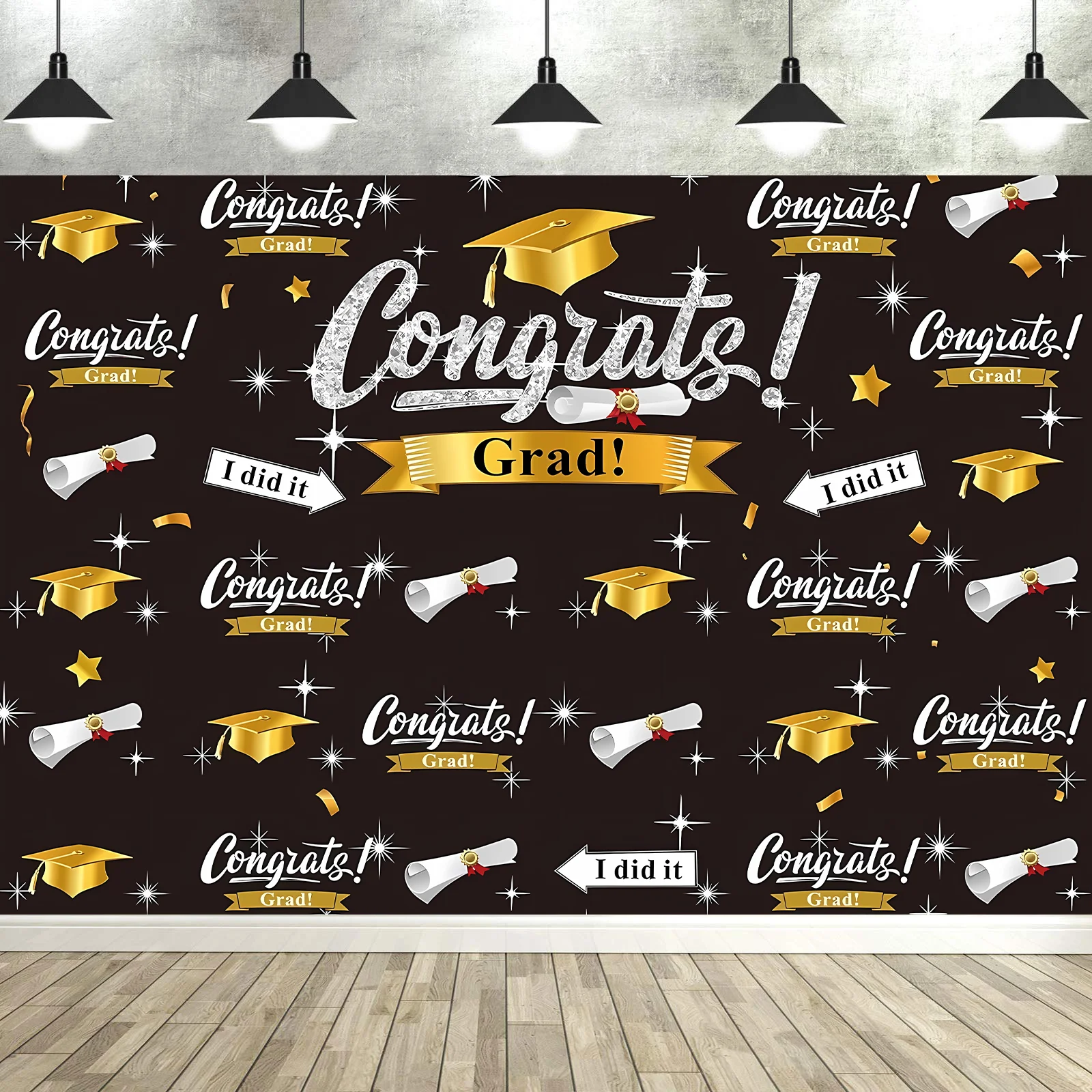 2025 Graduation Photography Backdrop Graduation Party Decorations Congratulate Grad Celebration Background Banner for Prom Party