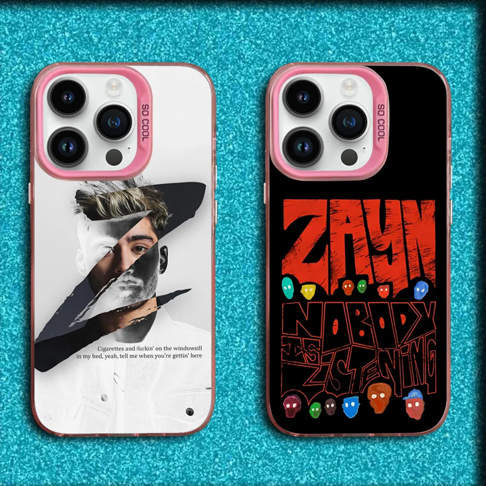 

Singer Z-Zayn Malik Phone Case For iPhone 16,15,14,13,12,11,Mini,Pro,MAX Pink Matte Silicone Cover