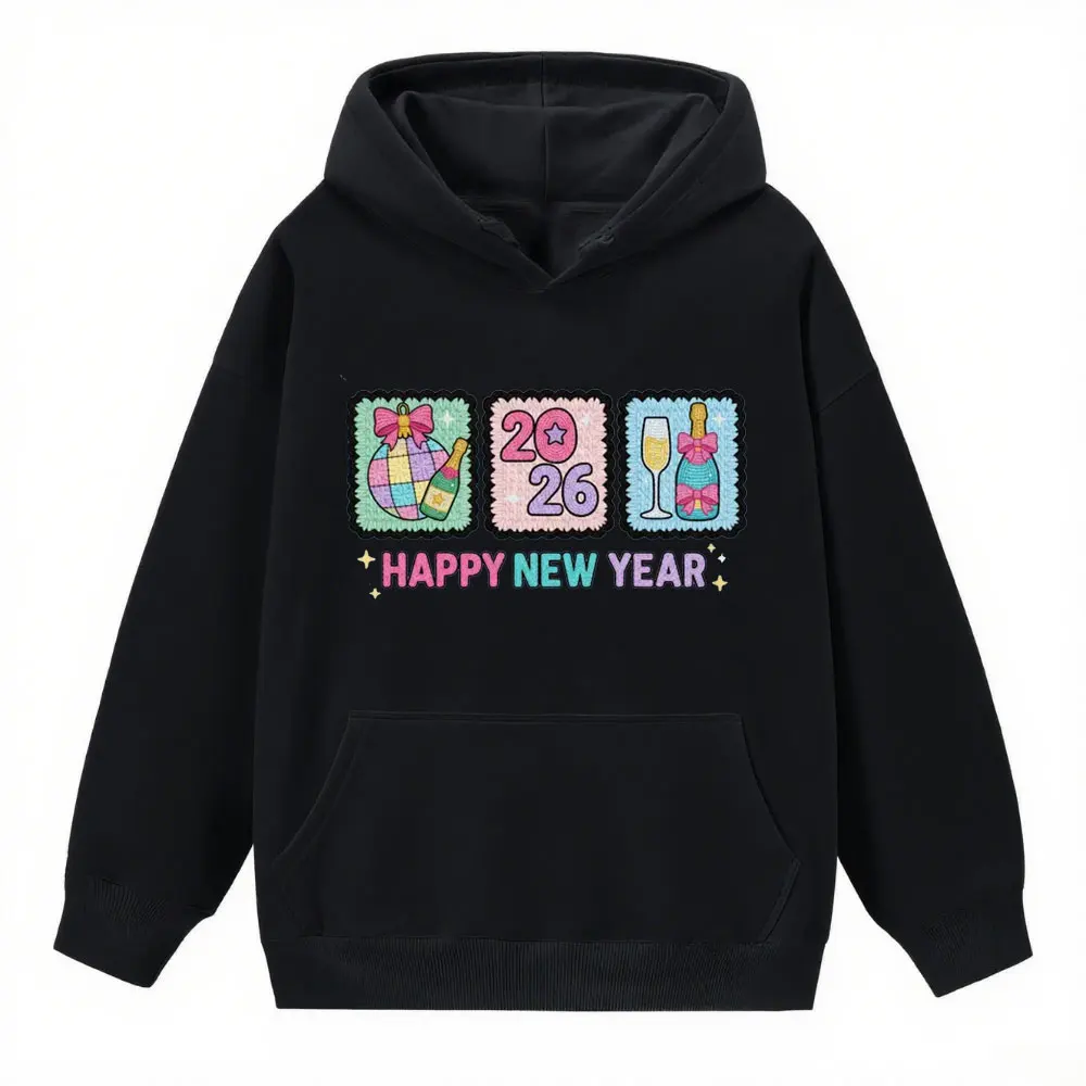 Nieuwjaar 2026 Vakantie Hoodies Moderne en trendy Dames Herfst Winter Kleding Creatief ontwerp Nieuwjaarsfeest Hoodie Hot Sale Tops