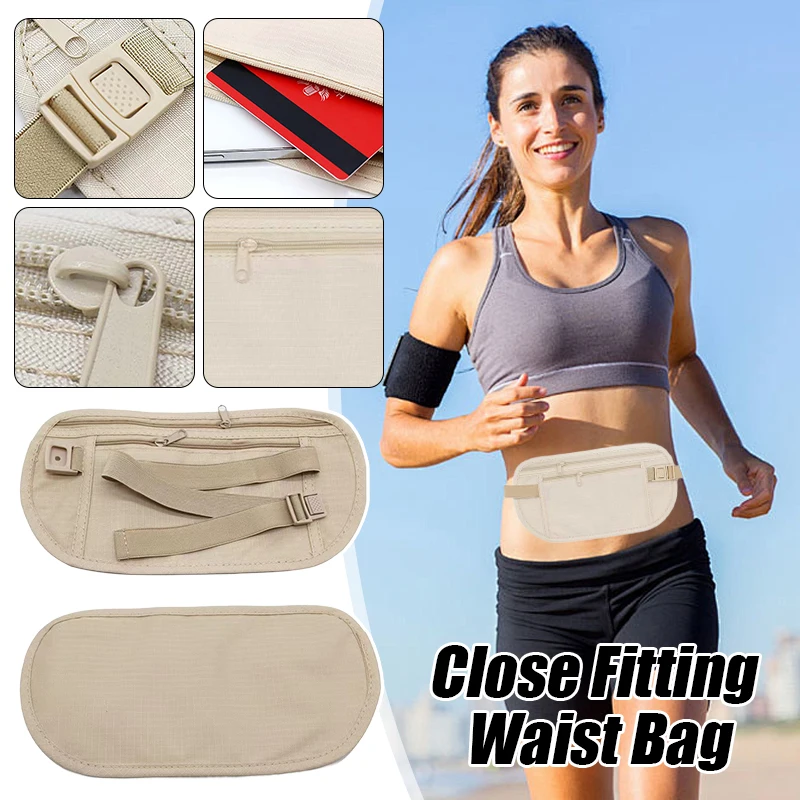 Anti Theft Waist Bag Close Fitting Invisible Anti Theft Overseas Travel Cycling Passport Bag Portable Outdoor Sports Waist Bag