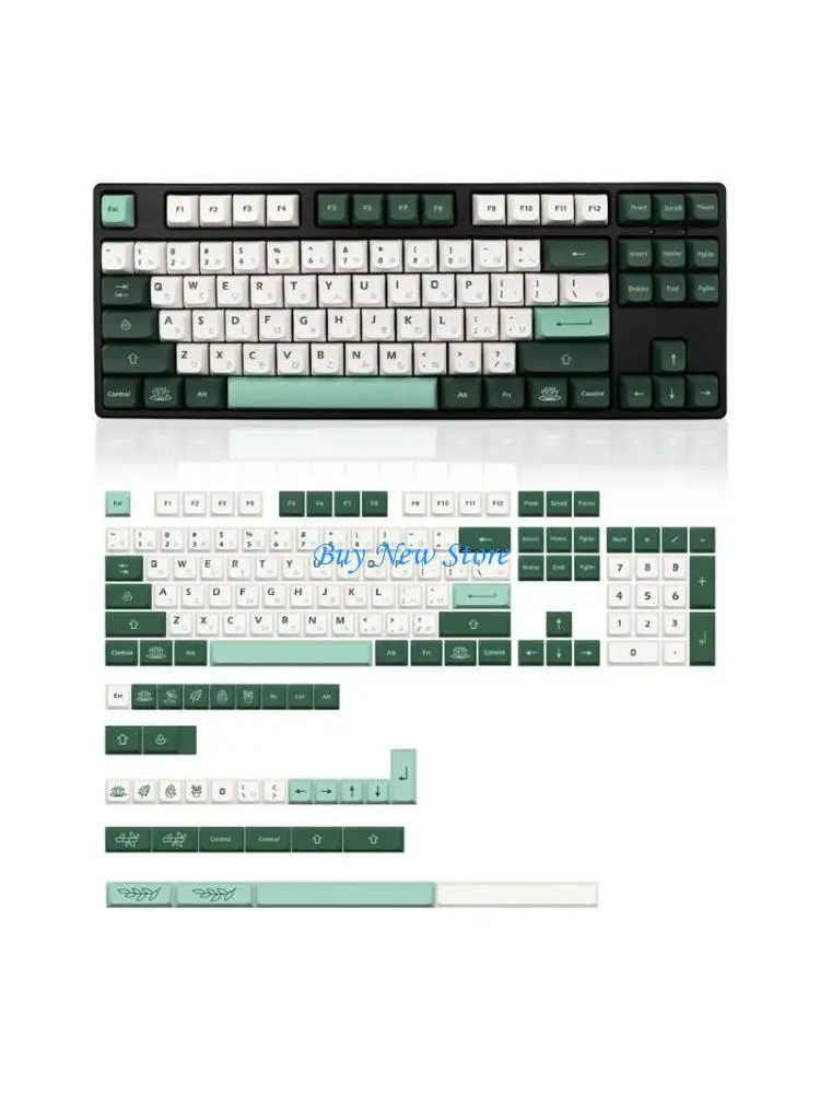 

20CE XDA Profile Keycaps 137Keys Botanical Theme Thick PBT For Gaming Mechanical Keyboard DIY Replacement KeyCaps