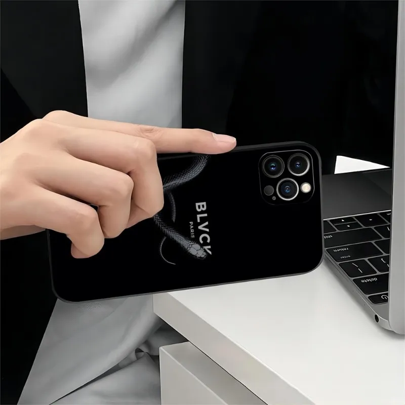 Phone Case 2023 for IPhone 15 14 12 13 11 Pro Max Mini X XR XS Max 7 8 Plus New Luxury Design Black Blvck Snake Silicon Cover