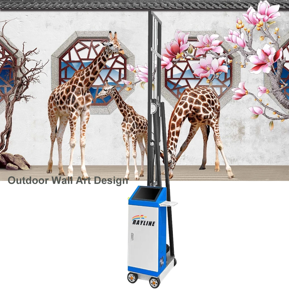 High accuracy background digital Indoor outdoor Wheel Mural art printing UV wall Printing machine 3D wall printer