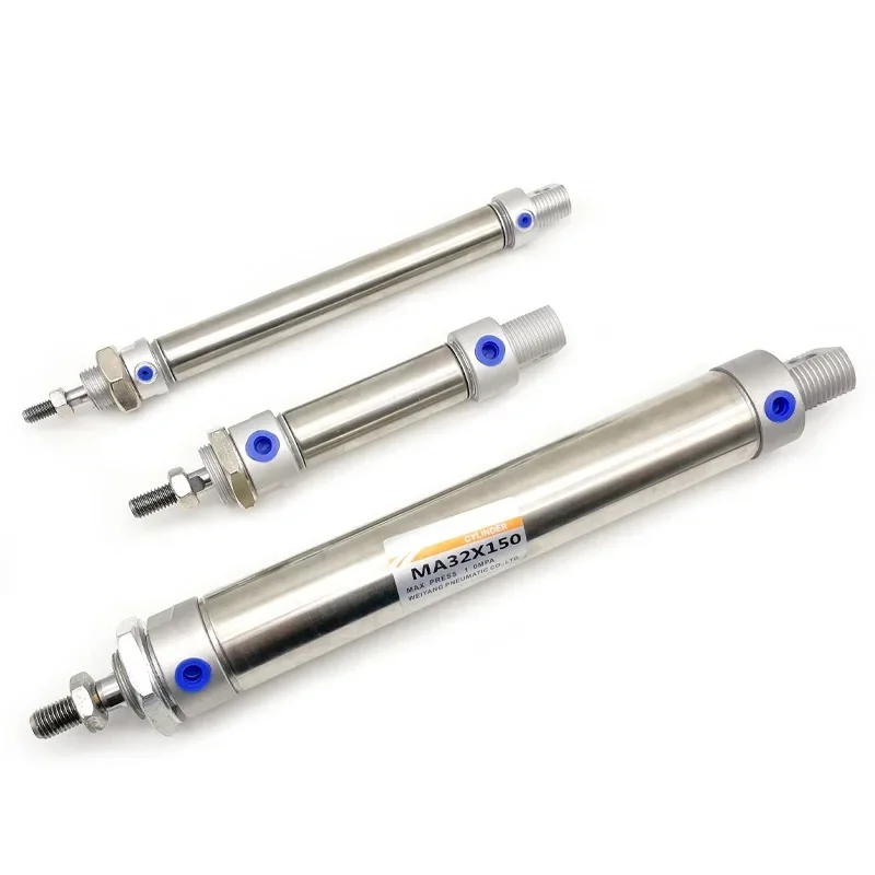 

Small Pneumatic Cylinder Stainless Steel 16/20/25/32/40mm Bore With Magnetic Ring 10-500mm Stroke CA Type Mini Air Cylinders