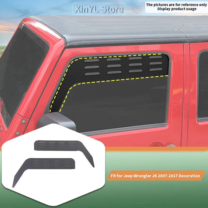 

Автомобильная вентиляционная панель заднего окна из алюминиевого сплава для Jeep Wrangler JK 4-дверный 2007-2017, внешние аксессуары для автомобиля