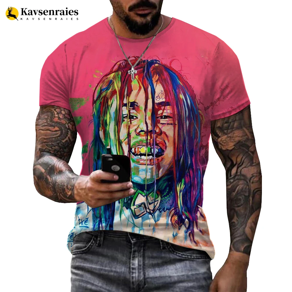 6IX9INE GOOBA Adult Kids T-shirt Summer New Fashion Hip Hop Streetwear Casual Tees Kids Adult Short Sleeve Piece 3D T-shirt 6XL