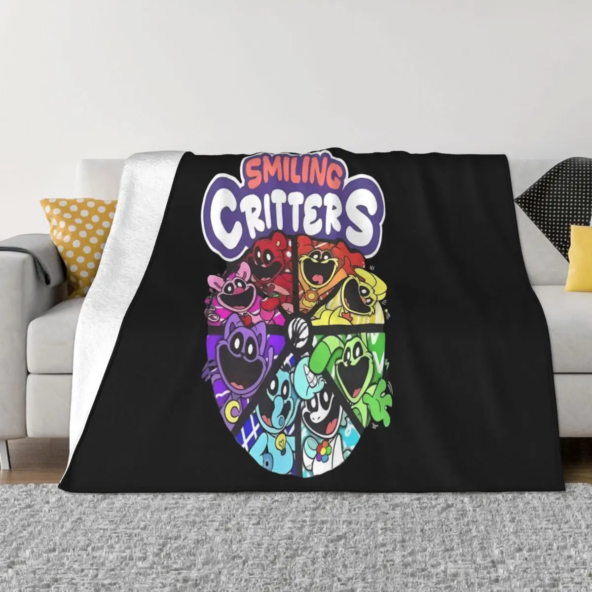 

Smiling Critters Anime Blanket Throw Blanket Custom Blanket Personalized Throw Blanket