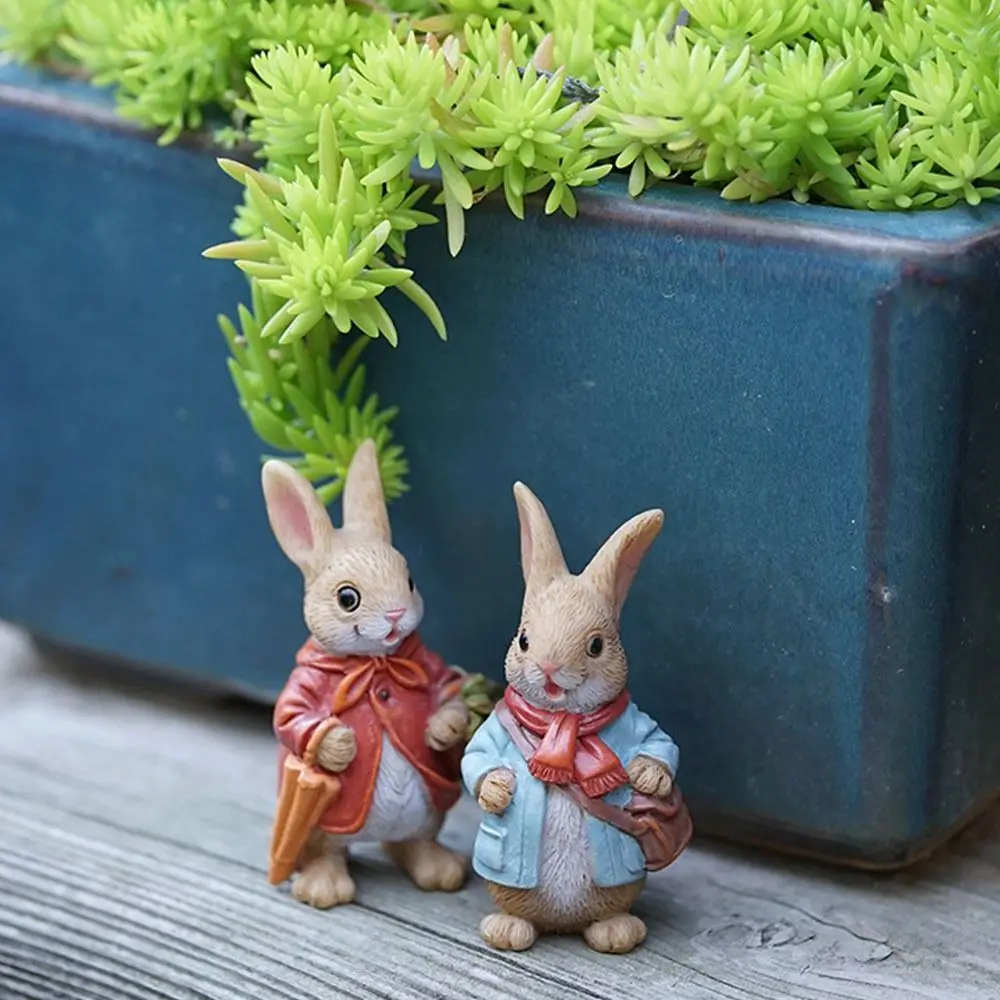 Gifts Cute Pastoral Bunny Ornaments Garden Decoration Turtle Resin Crafts Balcony Rabbit Potted Ornaments