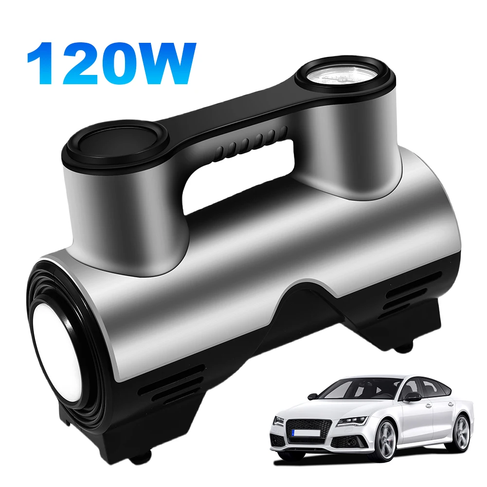 High Pressure Car Air Pump 120W Electric Tyre Inflatable Pump with LED Light Digital Automobile Tire Pump Portable Tire Inflator