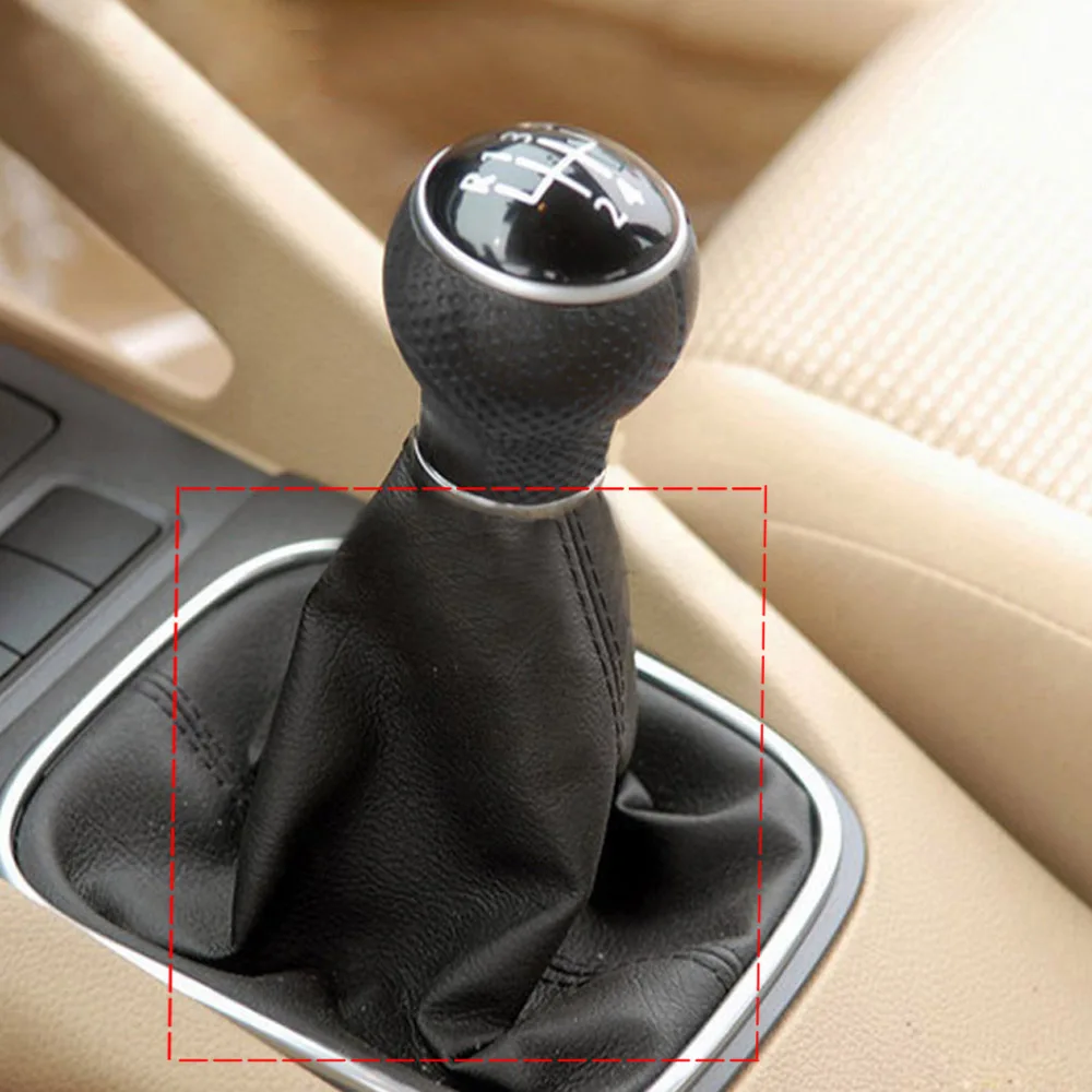 PU Leather Car Gear Shift Stick Gaiter Boot Dust-Proof Cover Universal Gearbox Handle Protection Black Car Gear Shift Cover