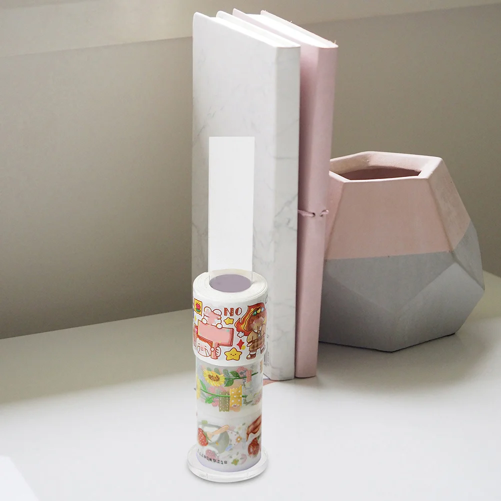 

4Pcs Cartoon Anime Acrylic Tape Storage Stand Clear Packaging Tape Holder Desktop Organizer Acrylic Shelves