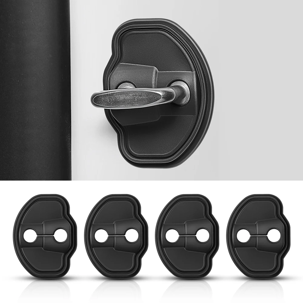 

4pcs For Tesla Model 3/Y Highland Juniper Easy to Assemble Silicone Car Door Lock Covers Protective Decoration Case Accessories