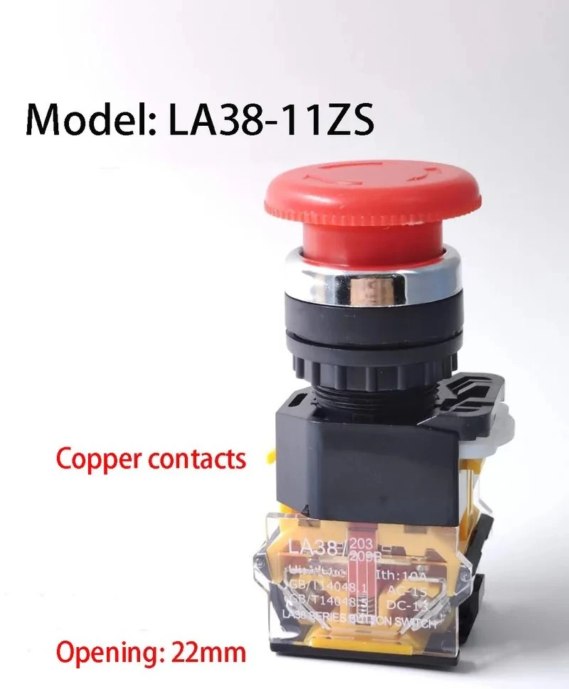 Milling Machine Grinder Lathe Emergency Stop Button Rotary Switch Suitable For Panel Aperture 22mm