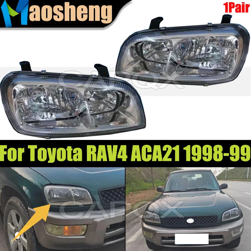 

1Pair Front Headlight Head Light For Toyota RAV4 ACA21 1998 1999 Headlamp Head Lamp Driver Light