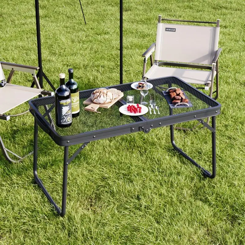 Opvouwbare buitentafel Hittebestendige grilltafel Zwaar draagbaar kookstation voor RV Camping Achterklep Feestbalkon