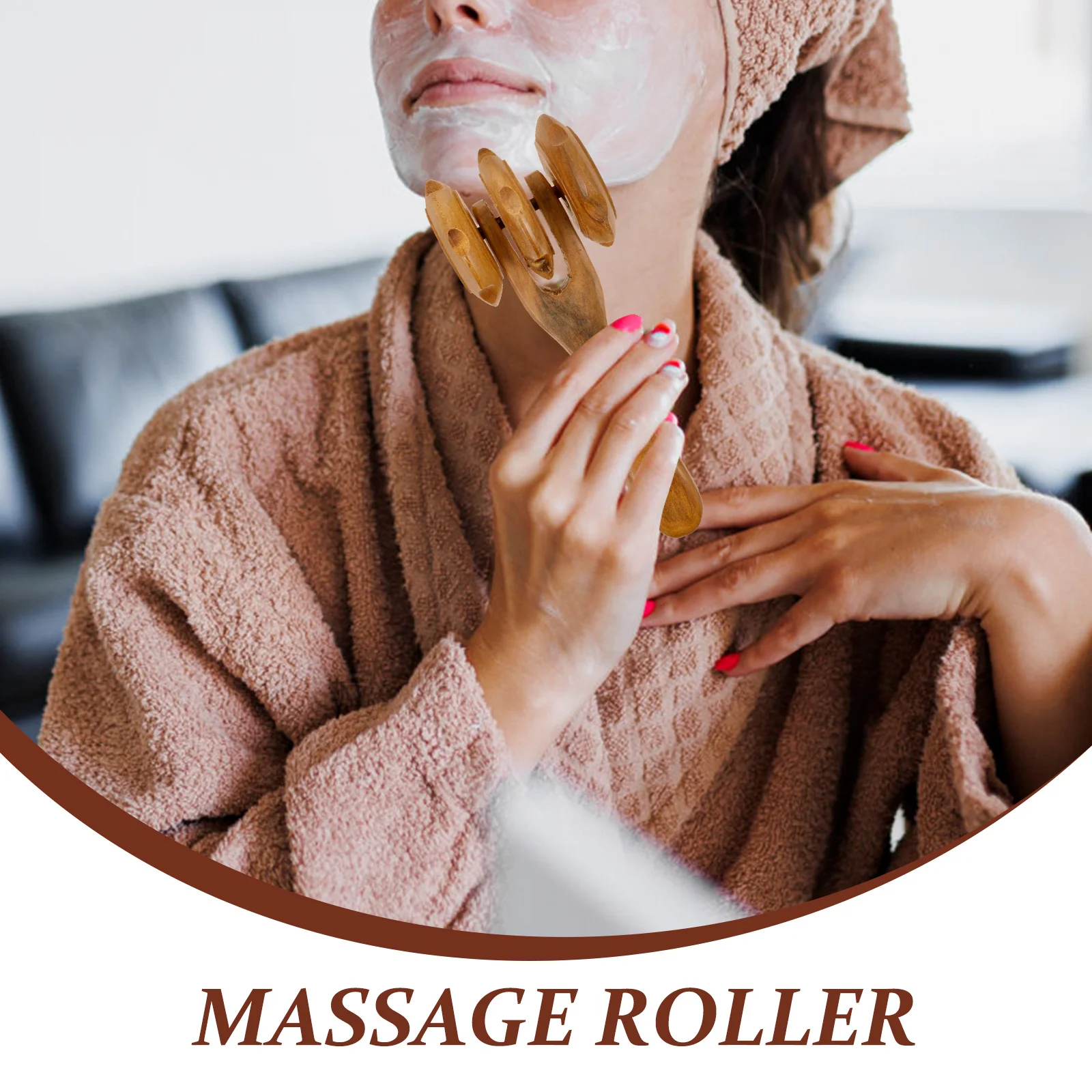 

Wooden Muscle Massage Roller Durable Back Neck Handheld Roller Stimulate Deep Tissue Improve Circulation Body Relaxation