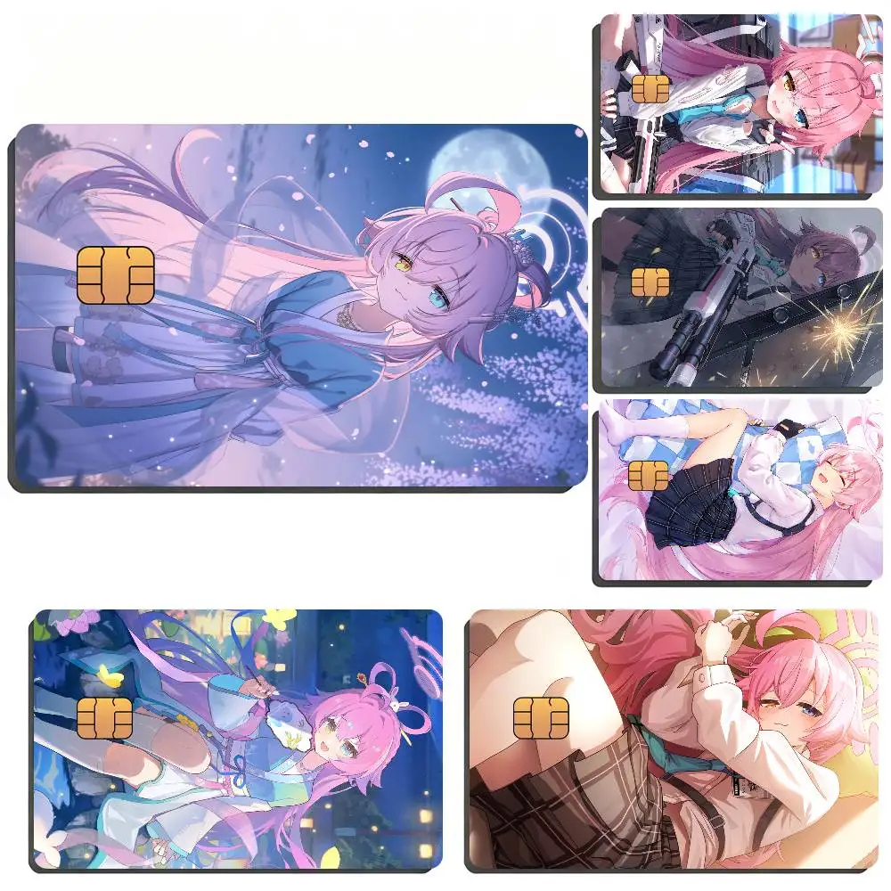 B-Blue Archive Takanashi Hoshino Waterproof Skin Sticker Bank Bus Metro Access Card Protective Film Card Sticker Girl Gift