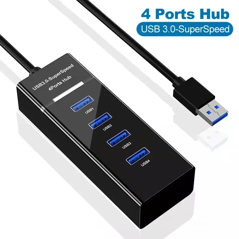 Usb 2.0 3.0 Hub Splitter 4 Poorten Multi Splitter Expander Usb Adapter Voor Pc Mac Laptop Notebook Usb Uitbreiding Charger