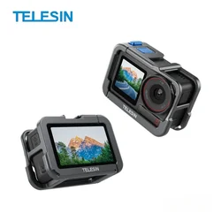 TELESIN Metal Protective Frame Combo Cage for DJI OSMO Action 5 4 3 Aluminum alloy Protective Frame with Dual Cold Shoe Mount
