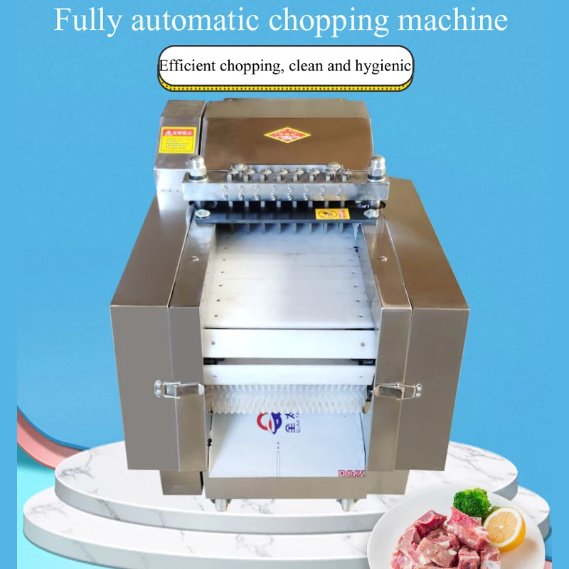 

Fully Automatic Chicken and Duck Cutting Machine Canteen Fish Goose Ribs Pig's Feet Frozen Meat Dicing Chopping Machine Small