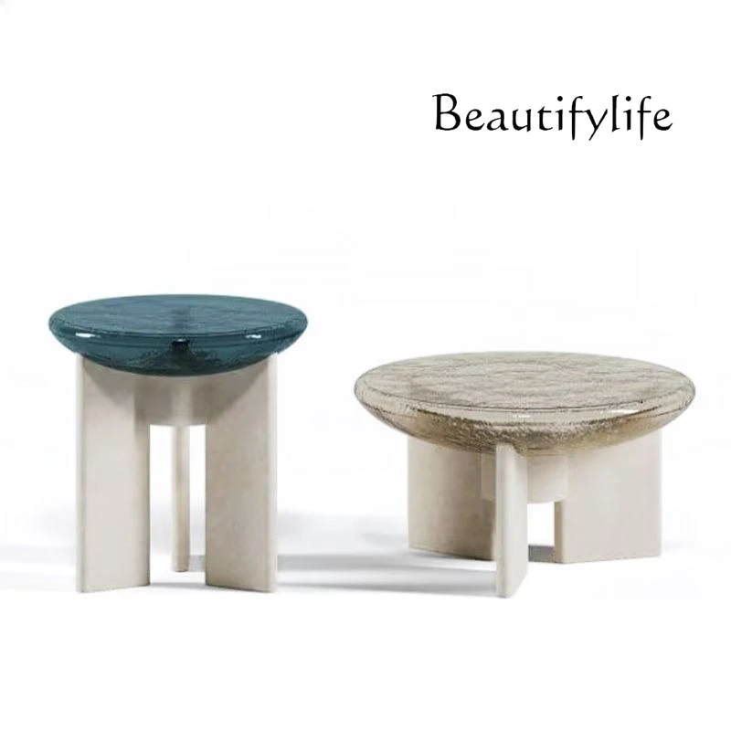 

Nordic Italian minimalist casual marble three-dimensional casual coffee table modern design round living room coffee table