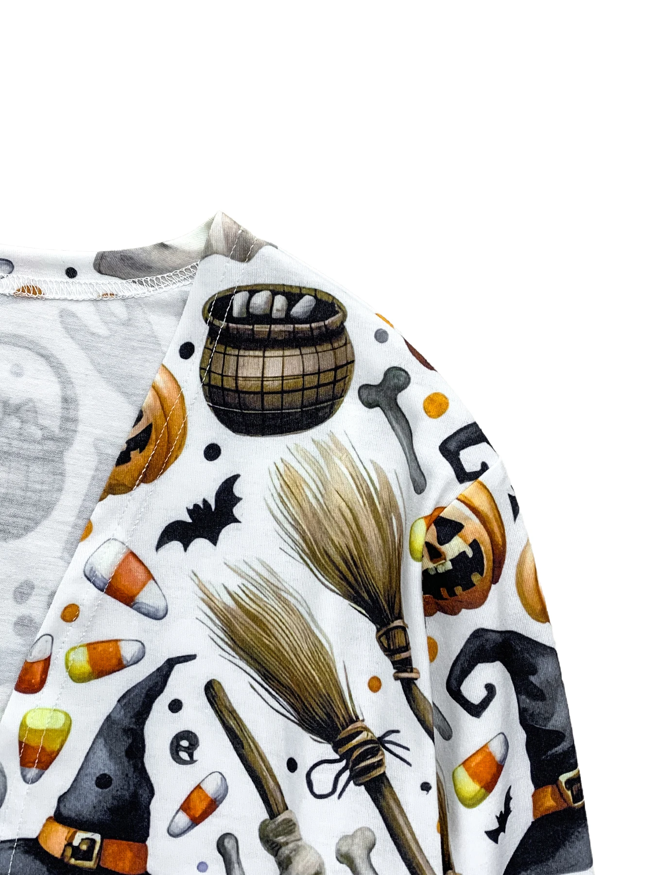 Halloween Pattern Open Front Cardigan, Casual Long Sleeve Dual Pockets Cardigan, Women\'s Clothing