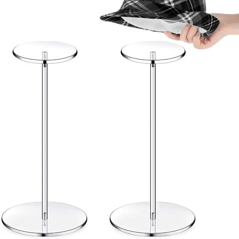 Cap Display Stand Acrylic Transparent Wig Display Rack: Hat Riser Bracket Watch Jewelry Shop