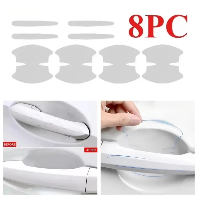 1/2/4/6Set Invisible Car Door Bowl Handle Protective Sticker Anti-Collision Scratch-Resistant Protection Clear Strip Stickers