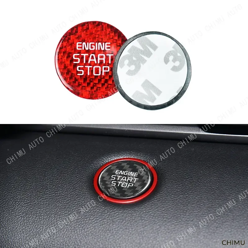 【CHIMU AUTO】 Dry Carbon Fiber One Push Start Button Cover Sticker for Elantra Sonata Interior Trim Accessories 2024 view 5